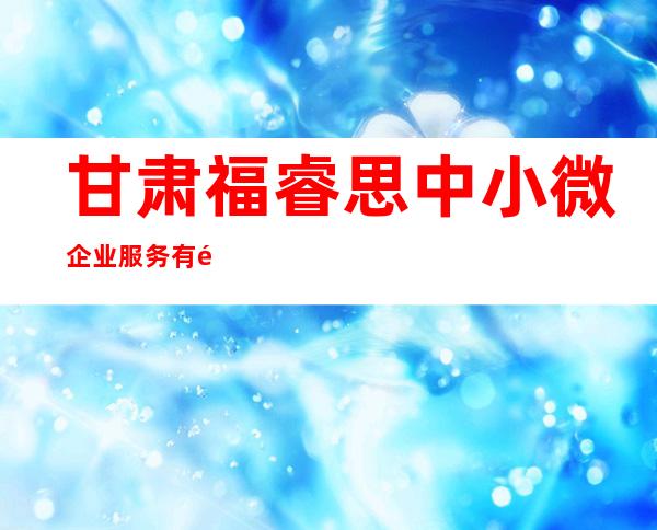 甘肃福睿思中小微企业服务有限公司